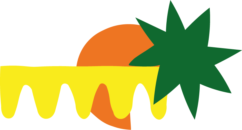 forma geometrica laranja verde e amarela